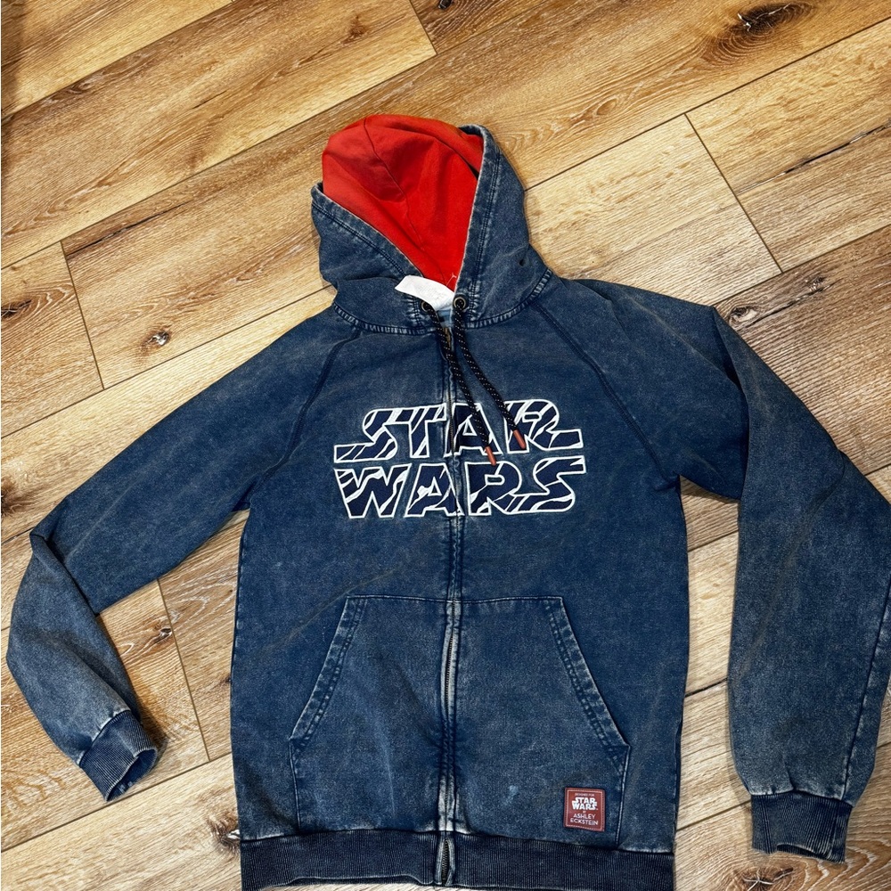 Disney Star Wars Ahsoka Denim Blue Full-Zip Jacket Ashley Eckstein, Sz S